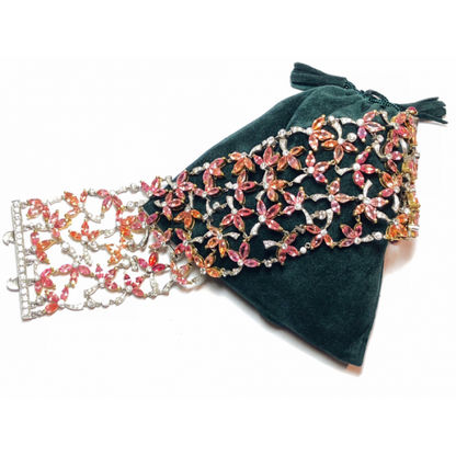 Padparadscha Sapphire, Diamond and Ruby Bracelet, 39.52 carats, in platinum and 18ct yellow gold