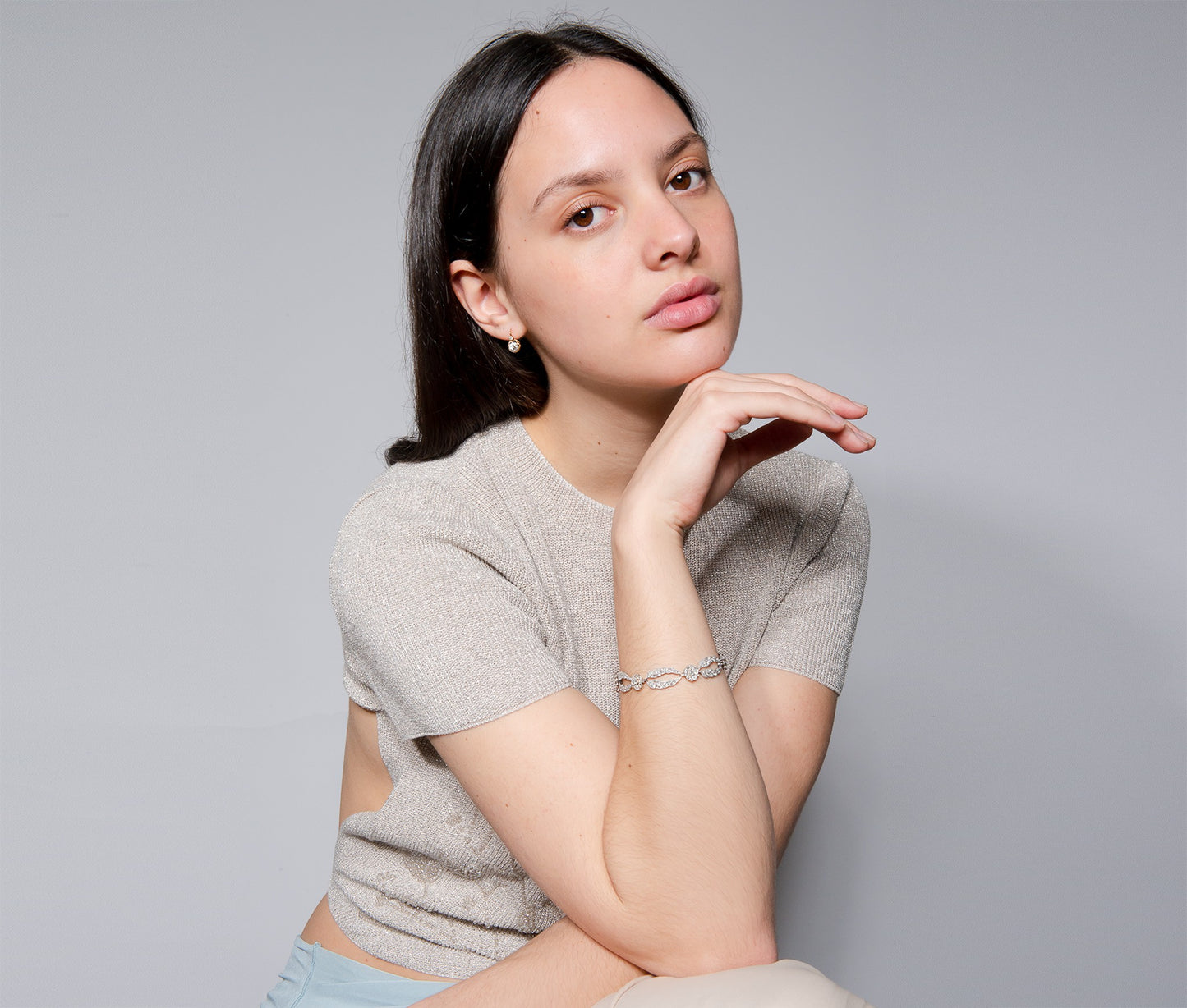 Edwardian 18ct Gold & Platinum Bracelet with Diamonds