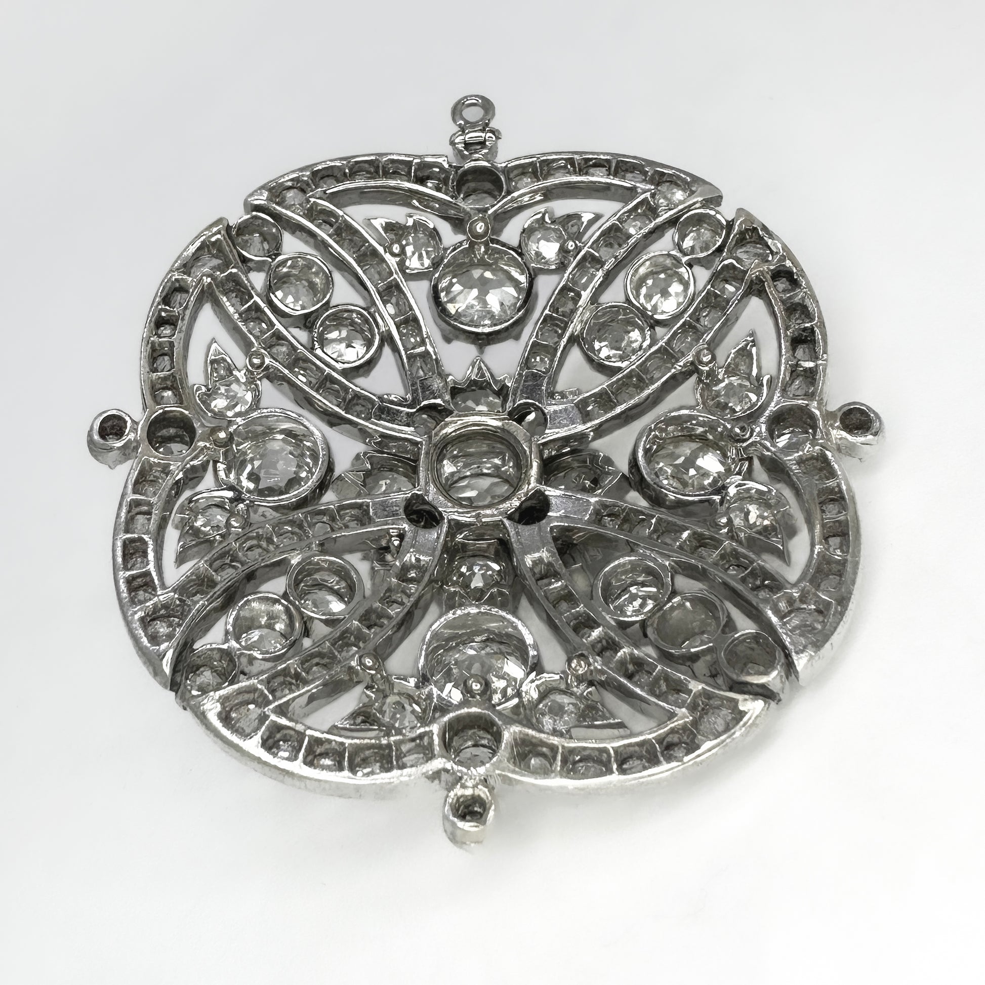 Antique Victorian 16ct Diamond Maltese Cross Design Pendant