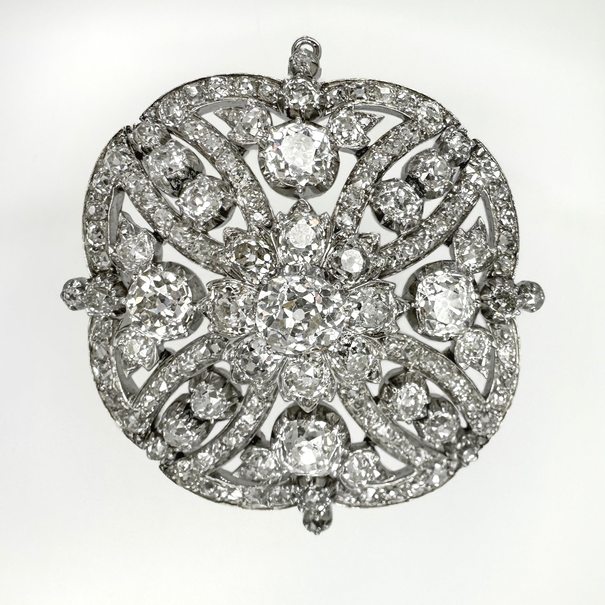 Antique Victorian 16ct Diamond Maltese Cross Design Pendant