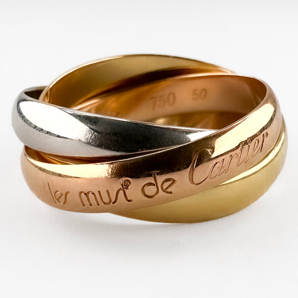 Pre Owned Cartier Les Must de Cartier Trinity Tri Gold Ring