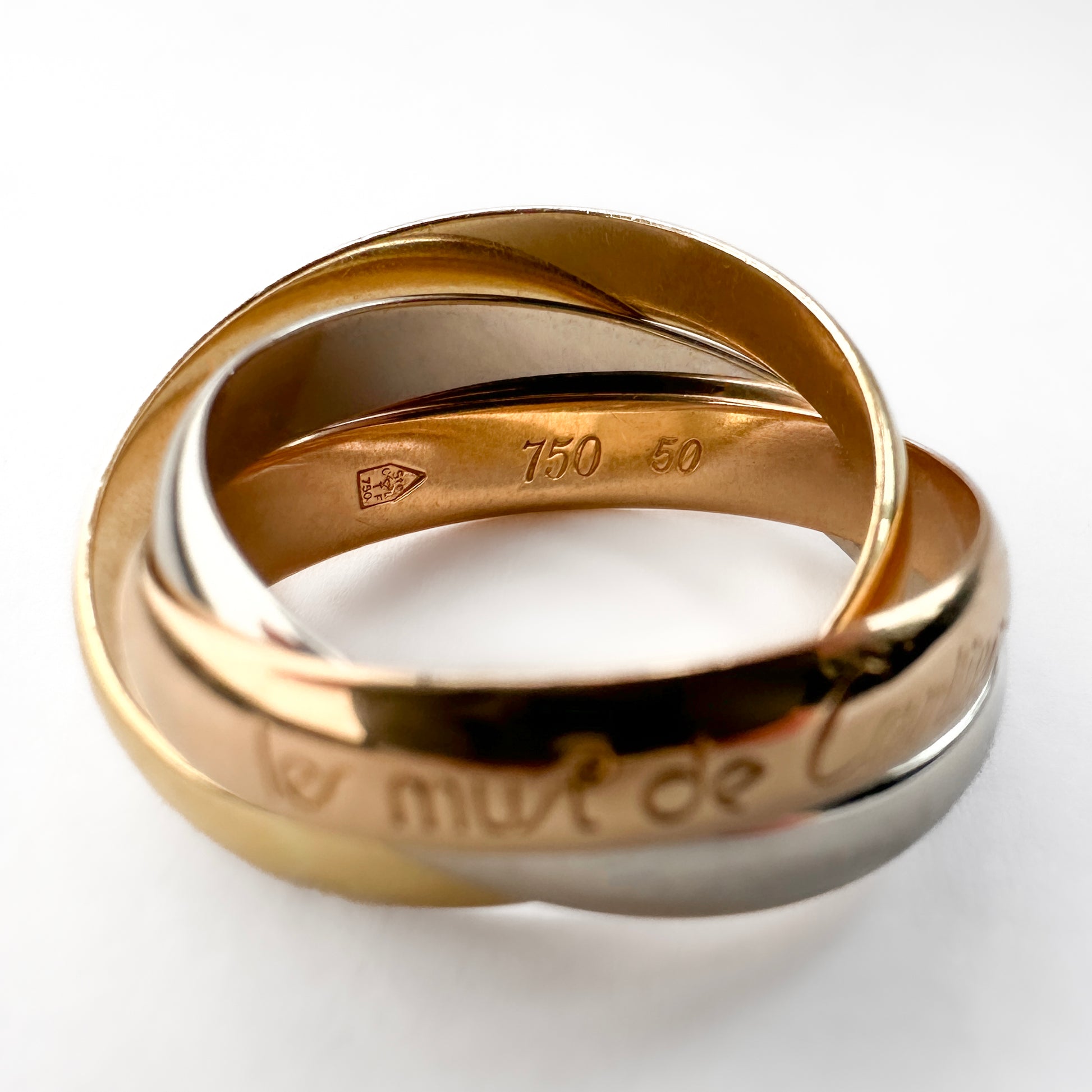 Pre Owned Cartier Les Must de Cartier Trinity Tri Gold Ring