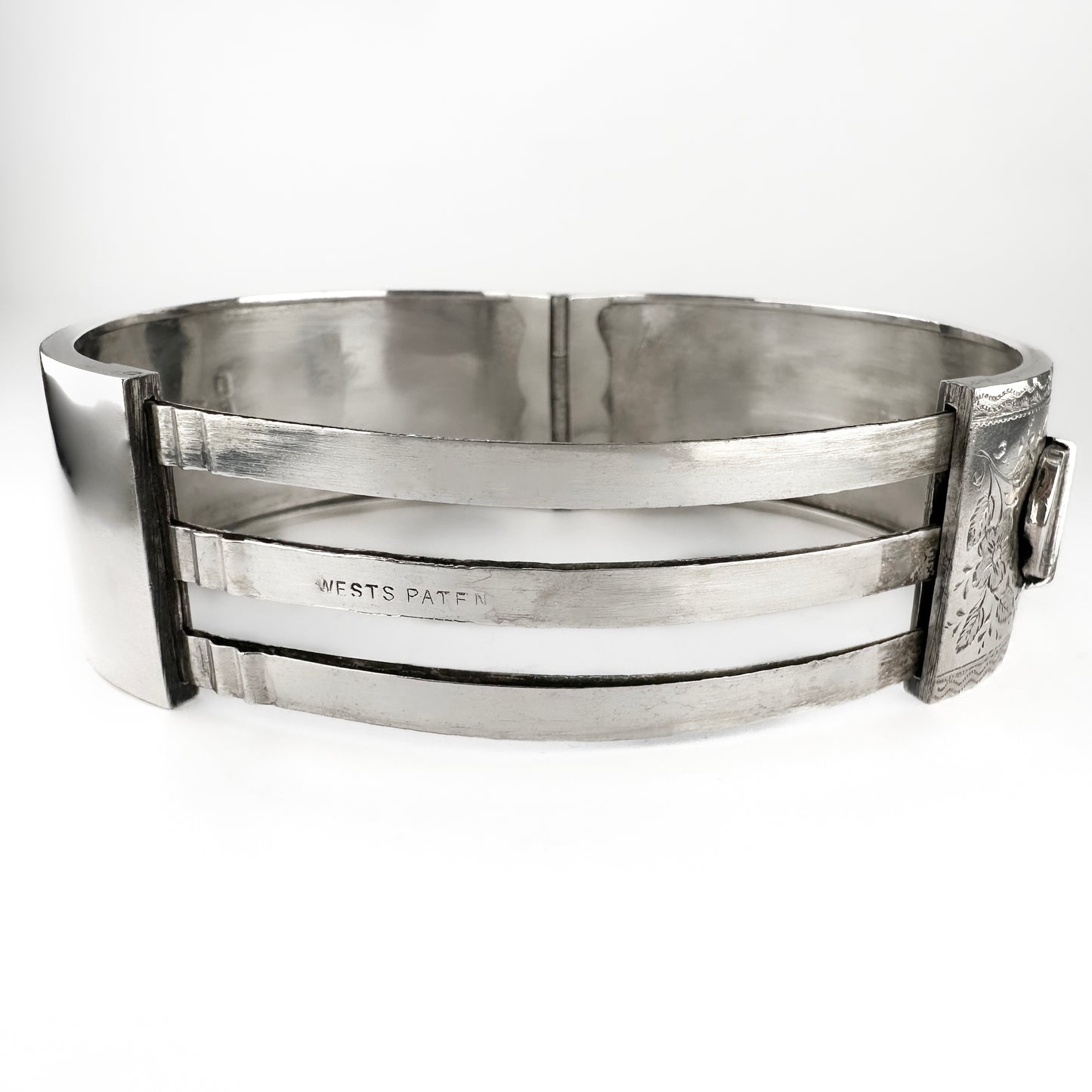 Victorian Silver Belt Cuff Bangle Bracelet