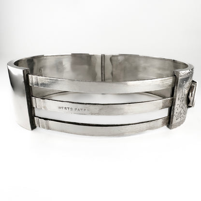 Victorian Silver Belt Cuff Bangle Bracelet