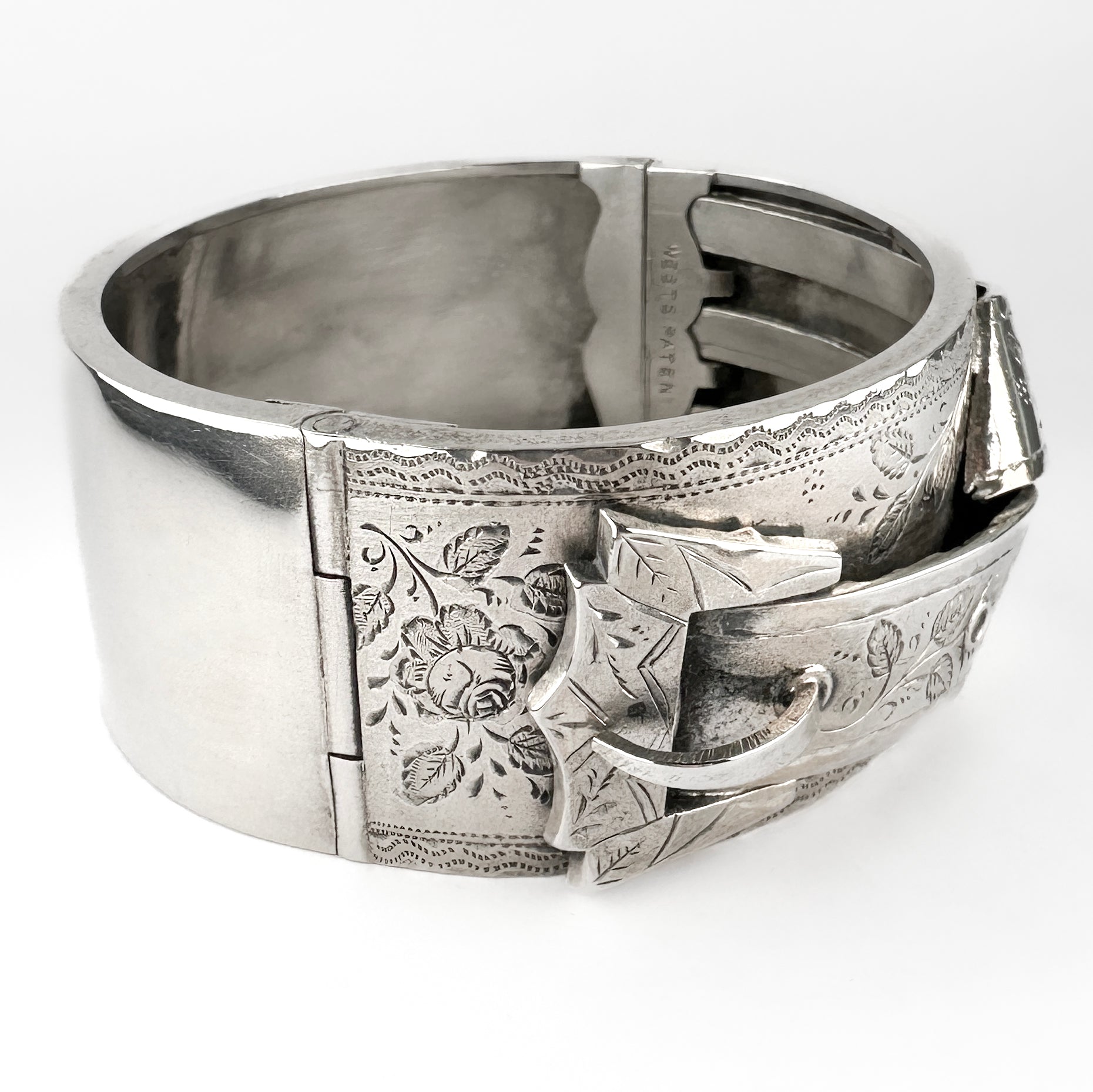 Victorian Silver Belt Cuff Bangle Bracelet
