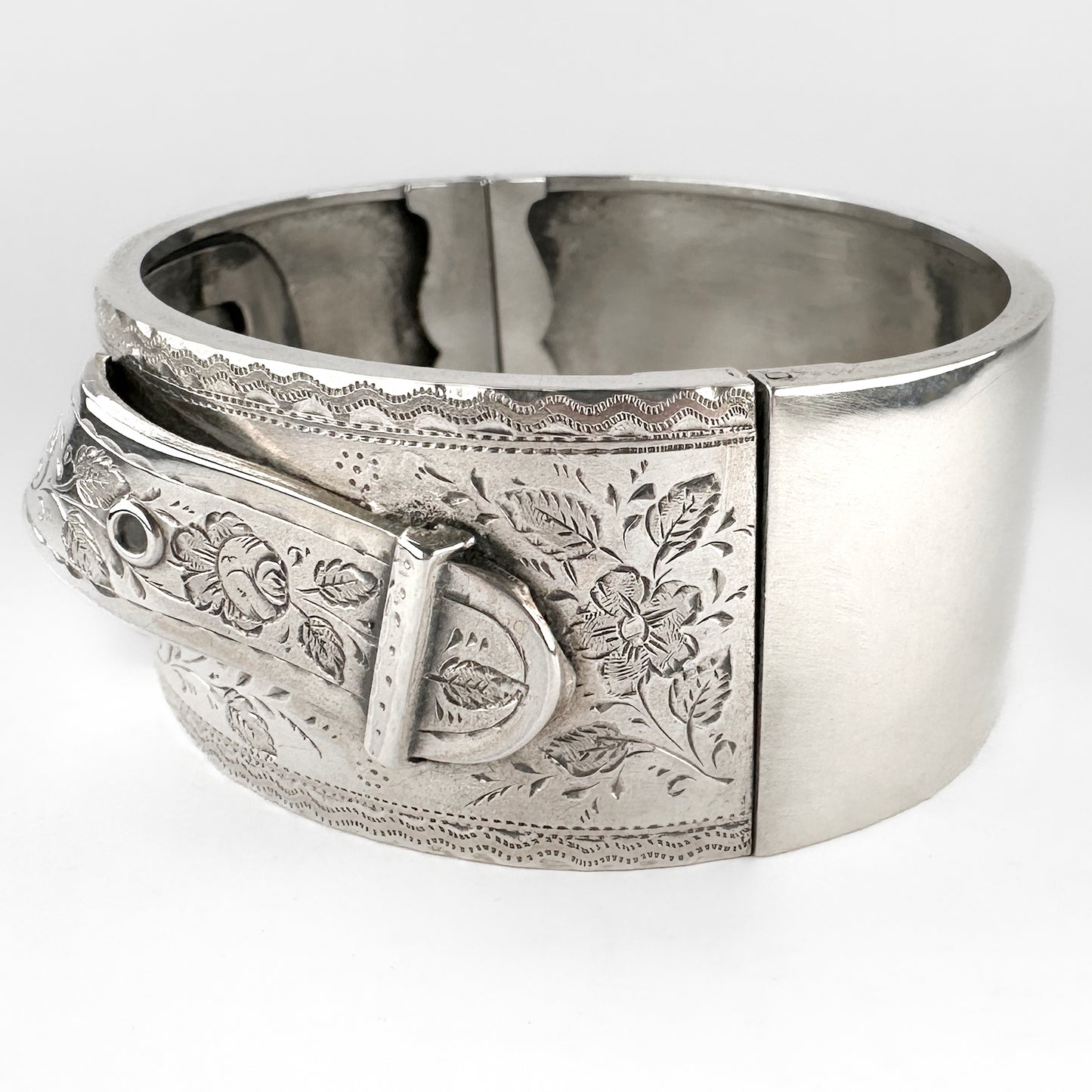 Victorian Silver Belt Cuff Bangle Bracelet
