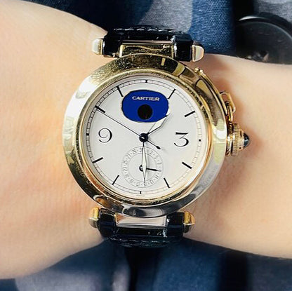 Vintage Cartier Pasha 18ct Gold Moon Phase Calendar Unisex Watch