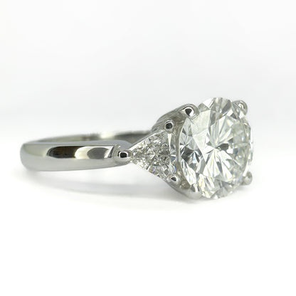 GIA Certified 1.40ct Diamond Solitaire Engagement Ring with Trillion Shoulders in Platinum