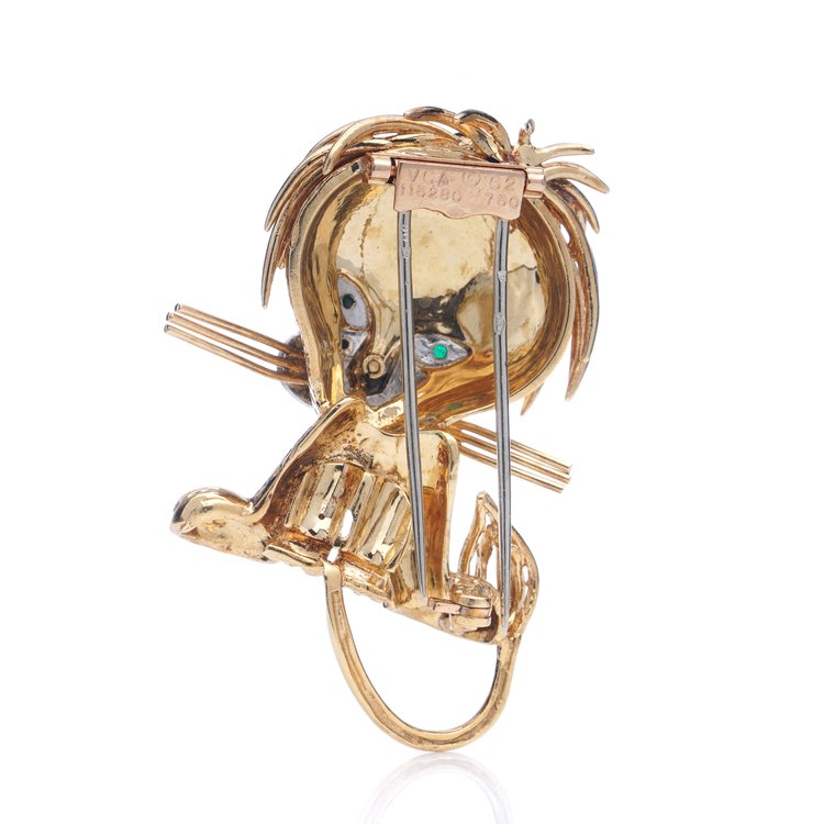 Vintage Van Cleef Arpels 18ct yellow gold Lion Brooch