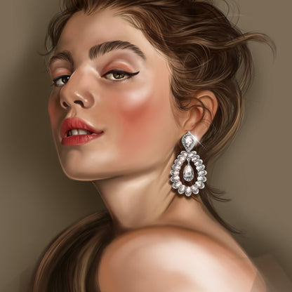 Rose Cut Pear Diamond Drop Earrings, 5.11 carats