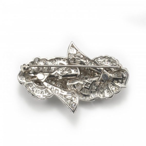 Vintage 1950s Diamond and Platinum Brooch, 5.00 carat total