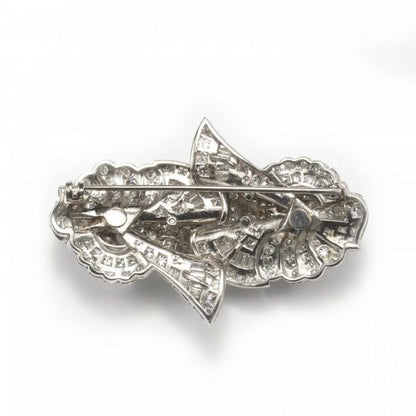Vintage 1950s Diamond and Platinum Brooch, 5.00 carat total