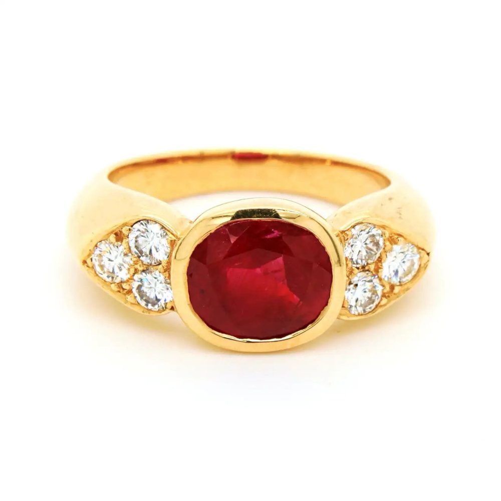 Vintage 2.65ct No Heat Burma Ruby and Diamond Ring