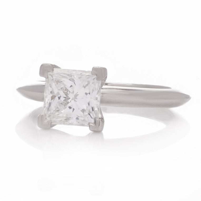 Tiffany and Co 1.19ct Princess Diamond Solitaire Engagement Ring in Platinum