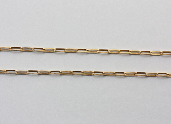 French 18ct Yellow Gold Fancy Link Paperclip Chain Necklace