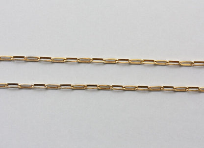 French 18ct Yellow Gold Fancy Link Paperclip Chain Necklace