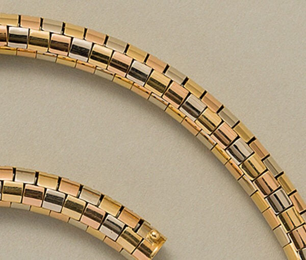 Vintage Tri Colour 18ct Gold Necklace