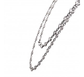 Contemporary Diamond and Platinum Chain Necklace, 7.77 carat total