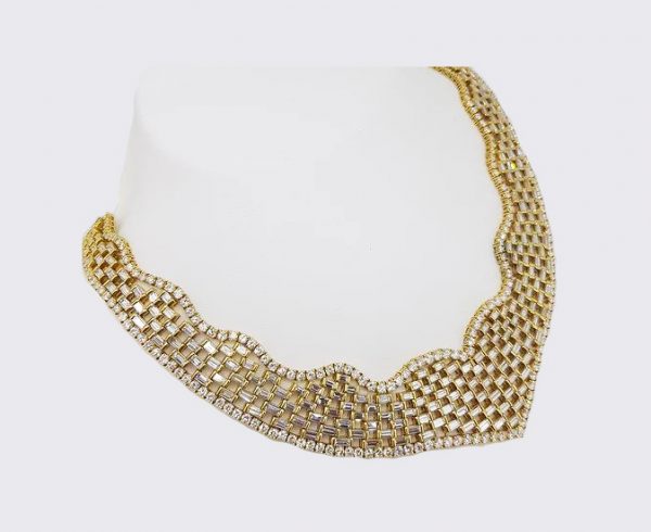 Exceptional Diamond and 18ct Gold Collar Necklace, 52.93 carat total