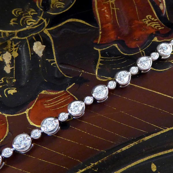 Modern Diamond Tennis Bracelet, 1.50 carat total