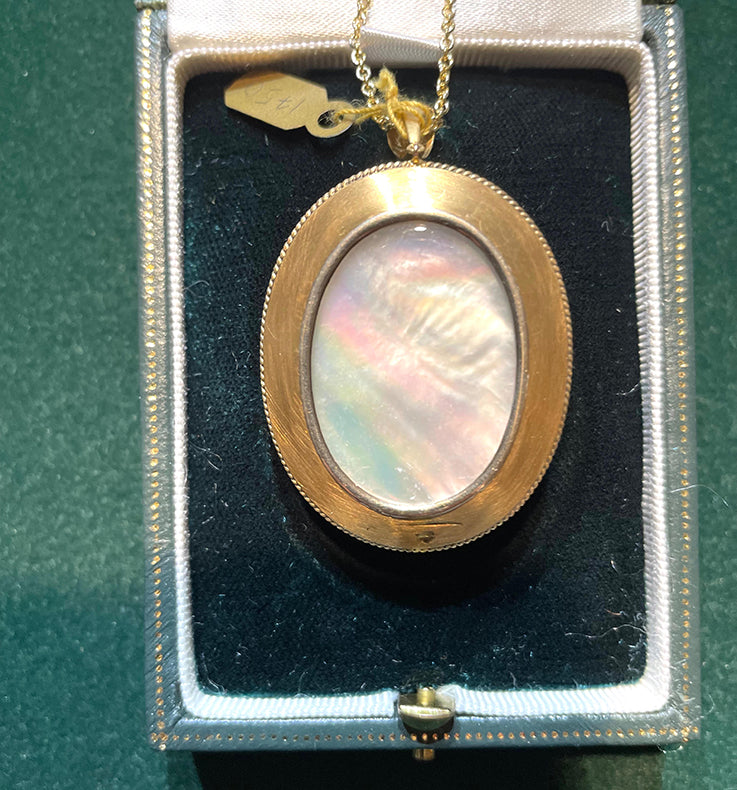 Antique Victorian Garnet and Turquoise Locket Pendant