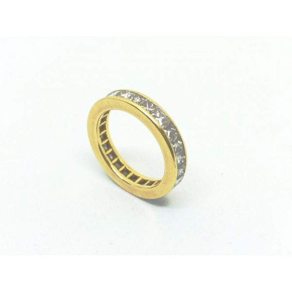Princess Cut Diamond Full Eternity Ring in 18ct Yellow Gold, 4.50 carats