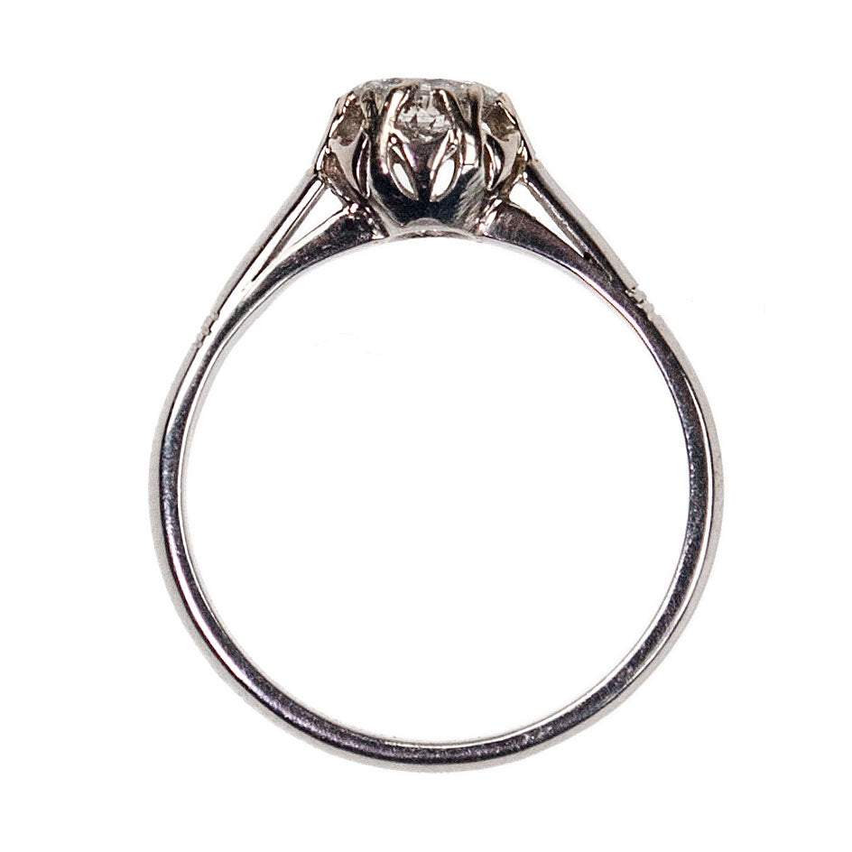 Platinum Old European Cut Diamond Solitaire Ring, 0.60 Carat