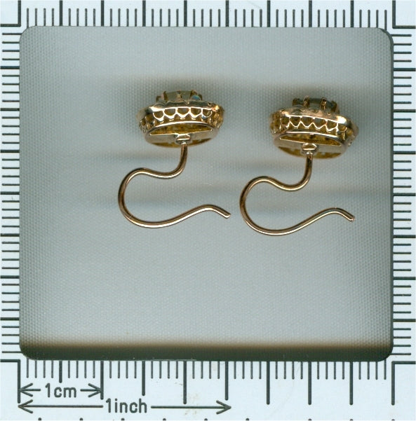 Antique Victorian Opal and Diamond 18ct Gold Earrings