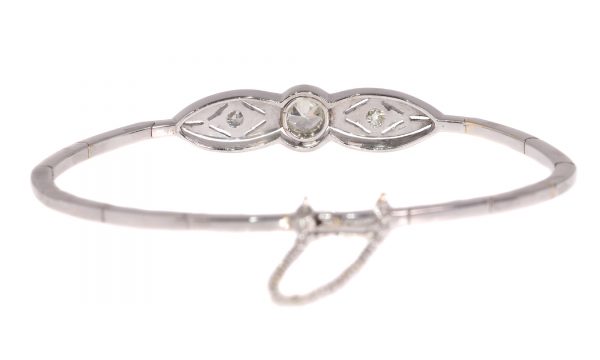 Antique Art Deco White Gold Old European Cut Diamond Bracelet