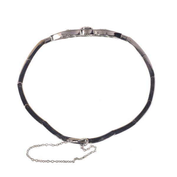 Antique Art Deco White Gold Old European Cut Diamond Bracelet