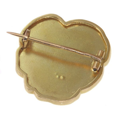 Antique Art Nouveau Lady's Head Brooch Signed Rasumny