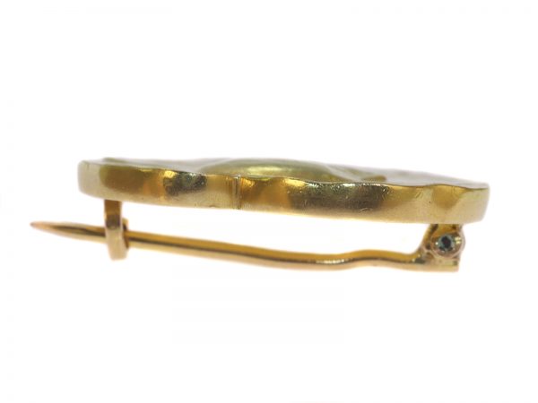 Antique Art Nouveau Lady's Head Brooch Signed Rasumny