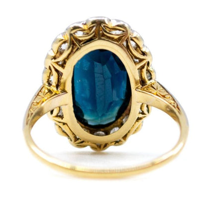 Antique Victorian 3.50ct Sapphire and Diamond Cluster Ring, 18ct Gold