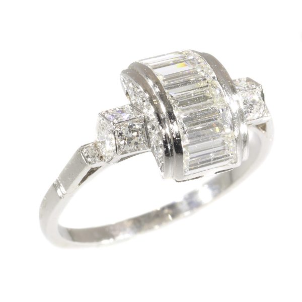 Vintage Fifties Art Deco Style Diamond Engagement Ring