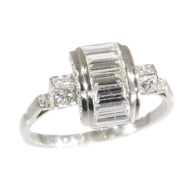 Vintage Fifties Art Deco Style Diamond Engagement Ring