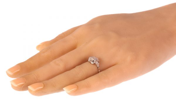 Vintage Fifties Art Deco Style Diamond Engagement Ring