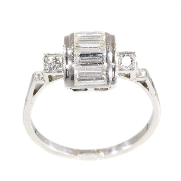 Vintage Fifties Art Deco Style Diamond Engagement Ring
