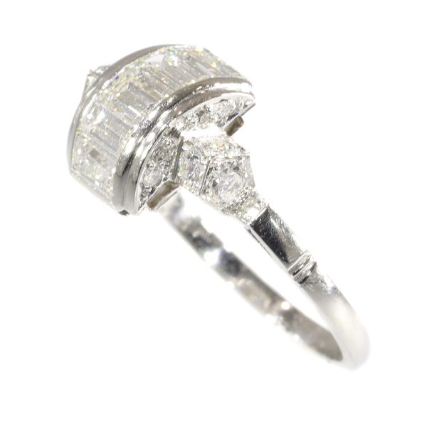 Vintage Fifties Art Deco Style Diamond Engagement Ring