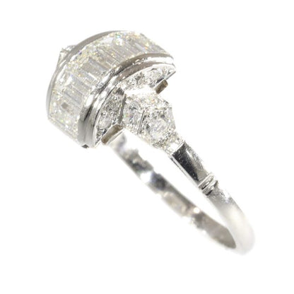 Vintage Fifties Art Deco Style Diamond Engagement Ring