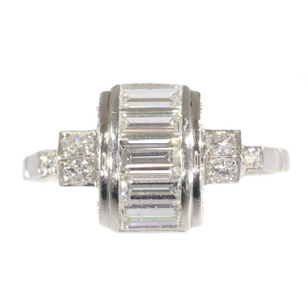 Vintage Fifties Art Deco Style Diamond Engagement Ring