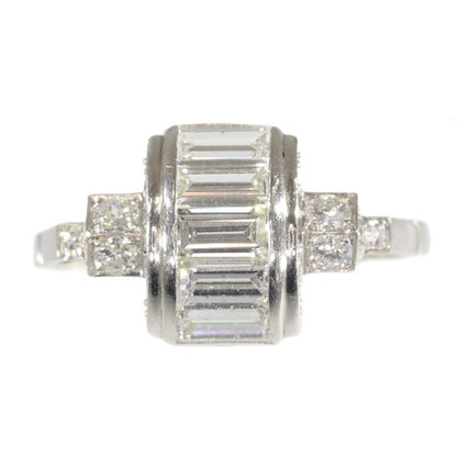 Vintage Fifties Art Deco Style Diamond Engagement Ring