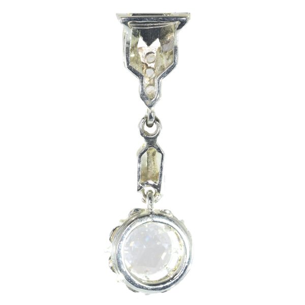 Vintage Art Deco Large Rose Cut Diamond Pendant, 18ct White Gold