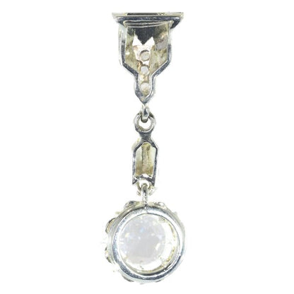 Vintage Art Deco Large Rose Cut Diamond Pendant, 18ct White Gold
