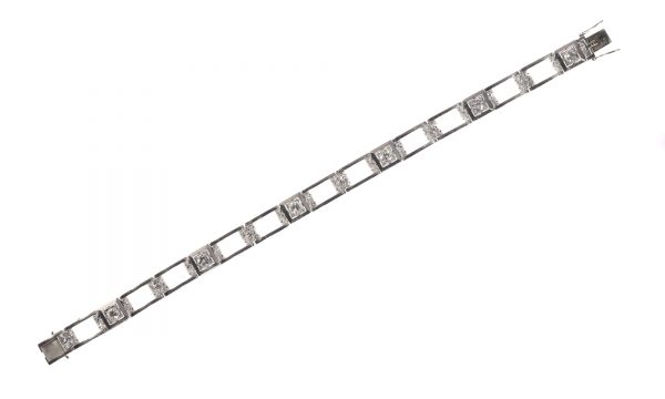 Antique Art Deco 1.50ct Diamond Platinum Bracelet