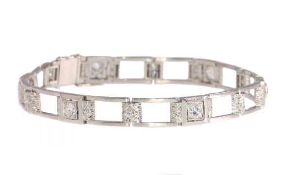 Antique Art Deco 1.50ct Diamond Platinum Bracelet