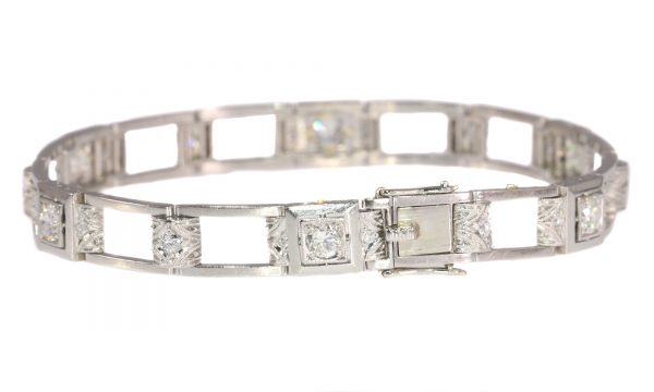 Antique Art Deco 1.50ct Diamond Platinum Bracelet