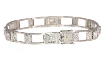 Antique Art Deco 1.50ct Diamond Platinum Bracelet