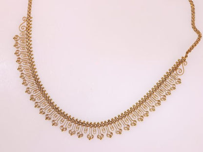 Antique Gold Filigree Bow Necklace