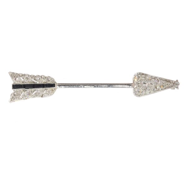 Antique Art Deco Diamond Arrow Bar Brooch