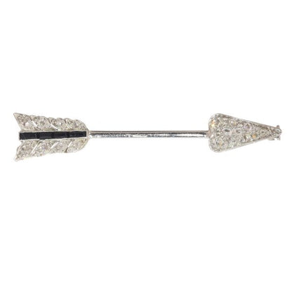 Antique Art Deco Diamond Arrow Bar Brooch